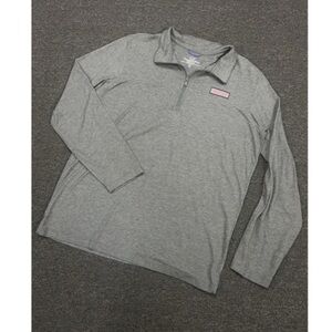 Men's Gray Quarter-Zip Long Sleeve Shirt